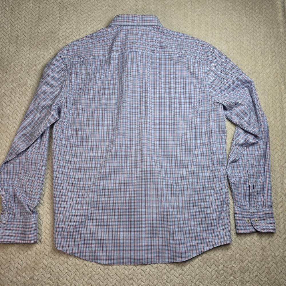 UNTUCKit Mens XL Long Sleeve‎ Plaid Button Down Shirt Blue Pink Stretch - Picture 6 of 7